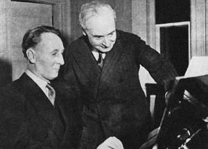 Bohuslav Martinů with Serge Koussevitzsky in New York in 1941.